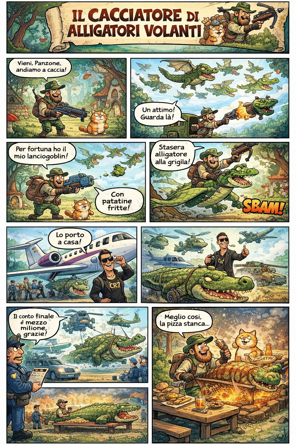 Striscia a fumetti del capitolo corrente